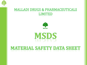 MSDS for Ammonia - Malladi Drugs & Pharmaceuticals