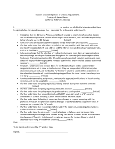 Student Syllabus Acknowledgement Form - California History Course