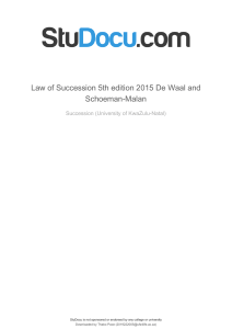 Law of Succession 5th Edition Textbook