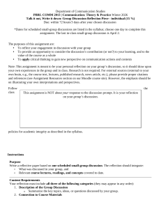 Group Discussion Reflection Assignment: COMM 2013