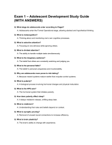 Adolescent Development Study Guide with Answers