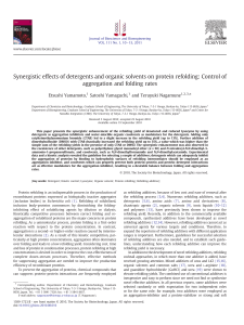 Synergistic Effects of Detergents and Organic Solvents on Protein Refolding