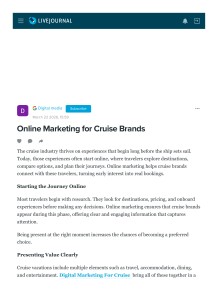 Online Marketing for Cruise Brands