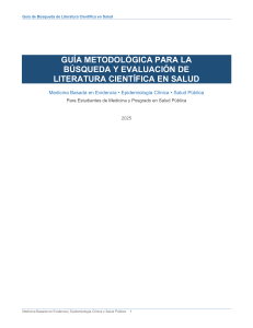 Gu&iacute;a Metodol&oacute;gica para B&uacute;squeda de Literatura Cient&iacute;fica en Salud