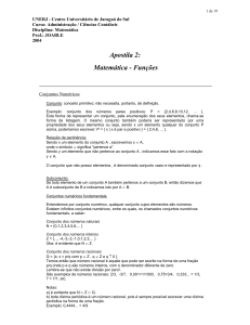 Apostila de Matem&aacute;tica: Fun&ccedil;&otilde;es - Conjuntos Num&eacute;ricos