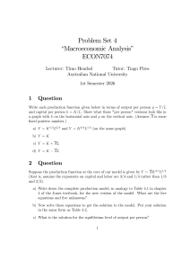 Macroeconomic Analysis Problem Set 4 - ECON7074