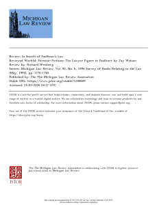 Review: In Search of Faulkner's Law - Forensic Fictions