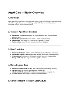 Aged Care Study Overview: Key Concepts & Principles