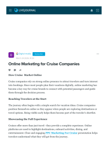 Cruise Companies Online Marketing Strategies