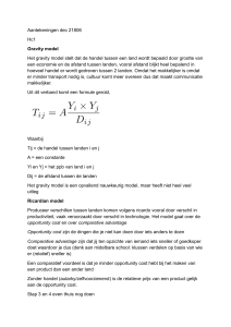 Economische Modellen: Gravity, Ricardian, IS-LM - College Notities