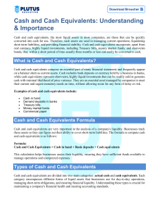 Cash and Cash Equivalents: Understanding & Importance