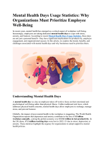Mental Health Days Usage Stats: Why Organizations Must Prioritize Employee Well-Being