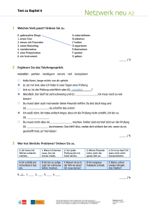 Netzwerk neu A2 Kapitel 8 Test: Deutsch&uuml;bungen