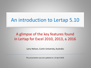 Introduction to Lertap 5.10: Key Features for Excel