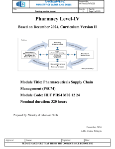 Pharmacy Level-IV PSCM Training Module