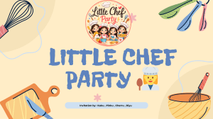 Little Chef Party Invitation: Kids Cooking Menu & Date