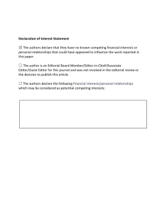 Declaration of Interest Statement - Academic Research