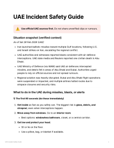 UAE Incident Safety Guide: What to Do During Missiles/Blasts