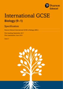 Pearson Edexcel International GCSE Biology (9-1) Specification