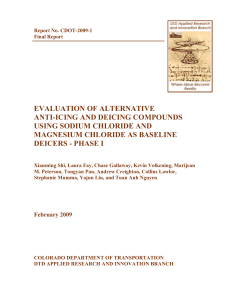 Evaluation of Alternative Anti-Icing and Deicing Compounds