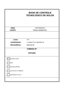 Livro de Controle Tecnol&oacute;gico de Solos - UFV Riacho 2