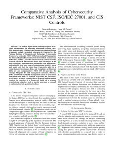 Comparative Analysis of Cybersecurity Frameworks: NIST CSF, ISO 27001, CIS Controls