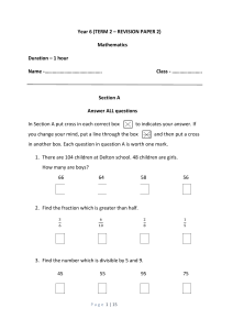 Year 6 Term 2 Math Revision Paper 2