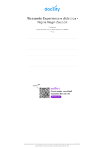 Riassunto Esperienza e didattica - Nigris Negri Zuccoli