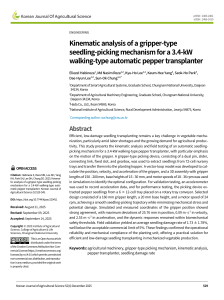 Kinematic Analysis of Gripper-Type Seedling-Picking Mechanism for Pepper Transplanter