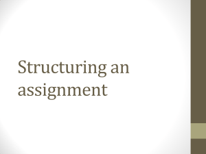 Structuring an Assignment: A Guide for Students
