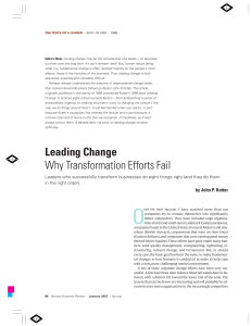 Leading Change: Why Transformation Efforts Fail - HBR