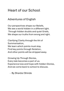 Heart of our School: Adventures of English