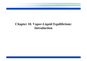 Chapter 10: Vapor-Liquid Equilibrium Introduction