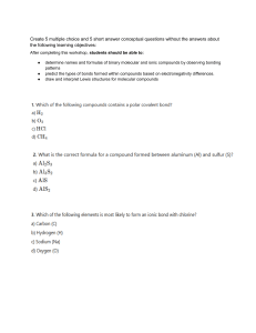 Chemistry Bonding Worksheet: Binary Compounds & Lewis Structures