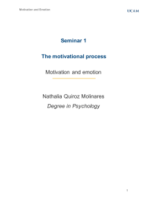 Seminar 1: The Motivational Process - Psychology Guide