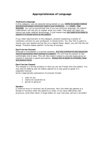 Appropriateness of Language Guide