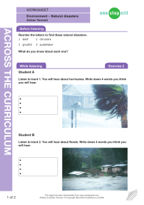 Natural Disasters Worksheet: Hurricanes & Floods
