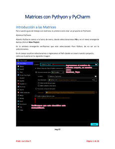 Gu&iacute;a de Matrices con Python y PyCharm