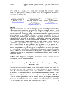&iquest;Por qu&eacute; cuesta a mis estudiantes de primero medio formular preguntas investigables? Investigaci&oacute;n-acci&oacute;n en pandemia