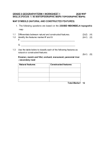 Grade 9 Geography Worksheet 1: Topographic Maps