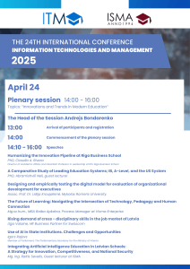 24th ITM 2025 Conference Program: Education & Tech Trends