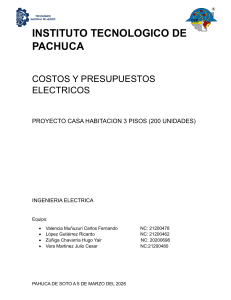Costos y Presupuestos Electricos: Proyecto Casa 3 Pisos (200 Unidades)
