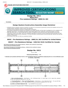 Fire-Resistance Ratings - ANSI/UL 263 Design U411