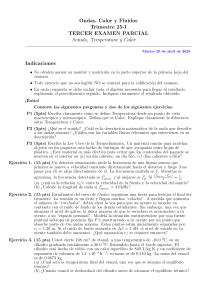 Examen Parcial: Ondas, Calor y Fluidos (Sonido, Temperatura, Calor)