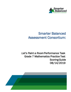 Grade 7 Math Performance Task Scoring Guide: Let&rsquo;s Paint a Room