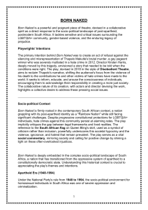 Born Naked Theatre Play: LGBTQIA+ and South Africa
