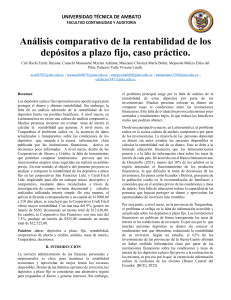 An&aacute;lisis comparativo de rentabilidad de dep&oacute;sitos a plazo fijo