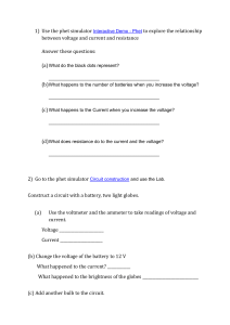 PhET Simulator Worksheet: Voltage, Current, Resistance