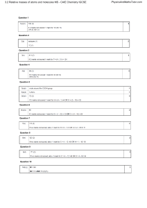 CAIE Chemistry IGCSE Mark Scheme: Relative Masses