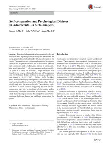 Self-compassion and Psychological Distress in Adolescents: Meta-analysis